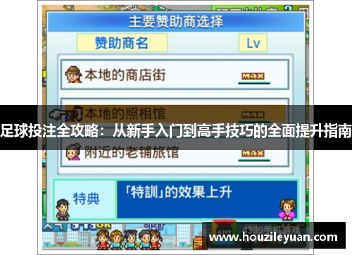 足球投注全攻略：从新手入门到高手技巧的全面提升指南